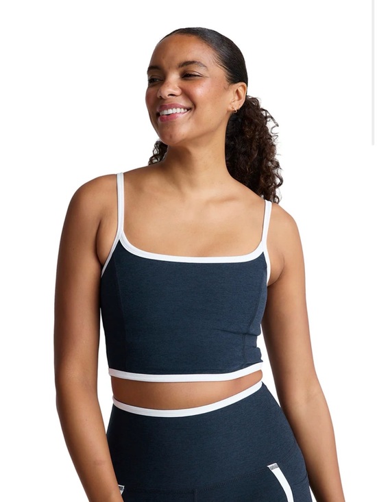 Beyond Yoga Tops - Beyond Yoga Navy Spacedye New Moves High Cropped Tank